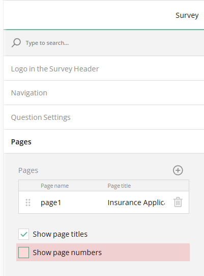 How to number survey pages